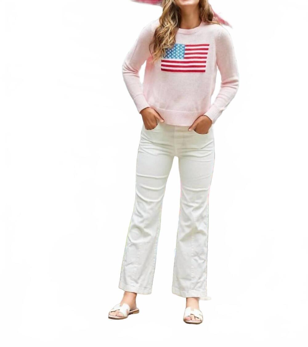 NEW SAIL TO SABLE cropped flag sweater in pink blush - Picture 3 of 4